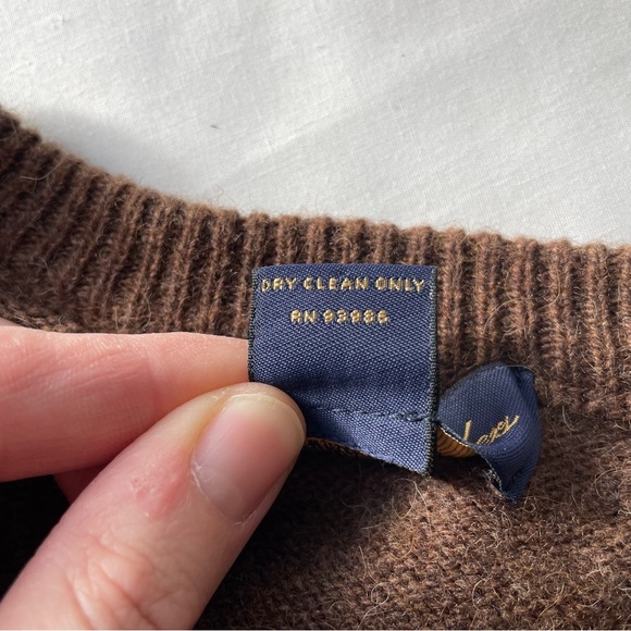 Brooks Brothers Camel Hair Argyle V Neck Pullover Sweater Size XL Brown - Picture 5 of 5